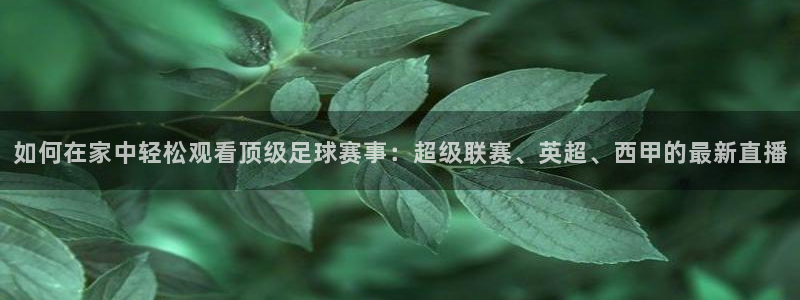 如何在家中轻松观看顶级足球赛事：超级联赛、英超、西甲的最新直播