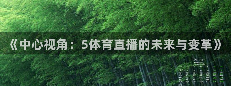 《中心视角：5体育直播的未来与变革》