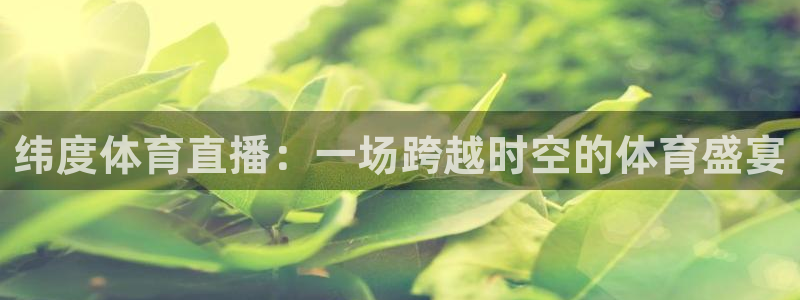 纬度体育直播：一场跨越时空的体育盛宴